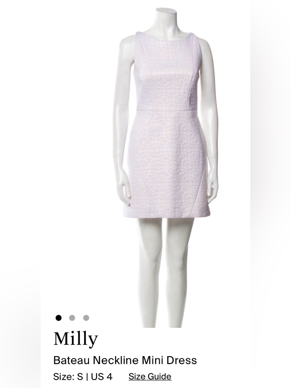 Milly Sleeveless Textured Mini Dress in Light Lavender